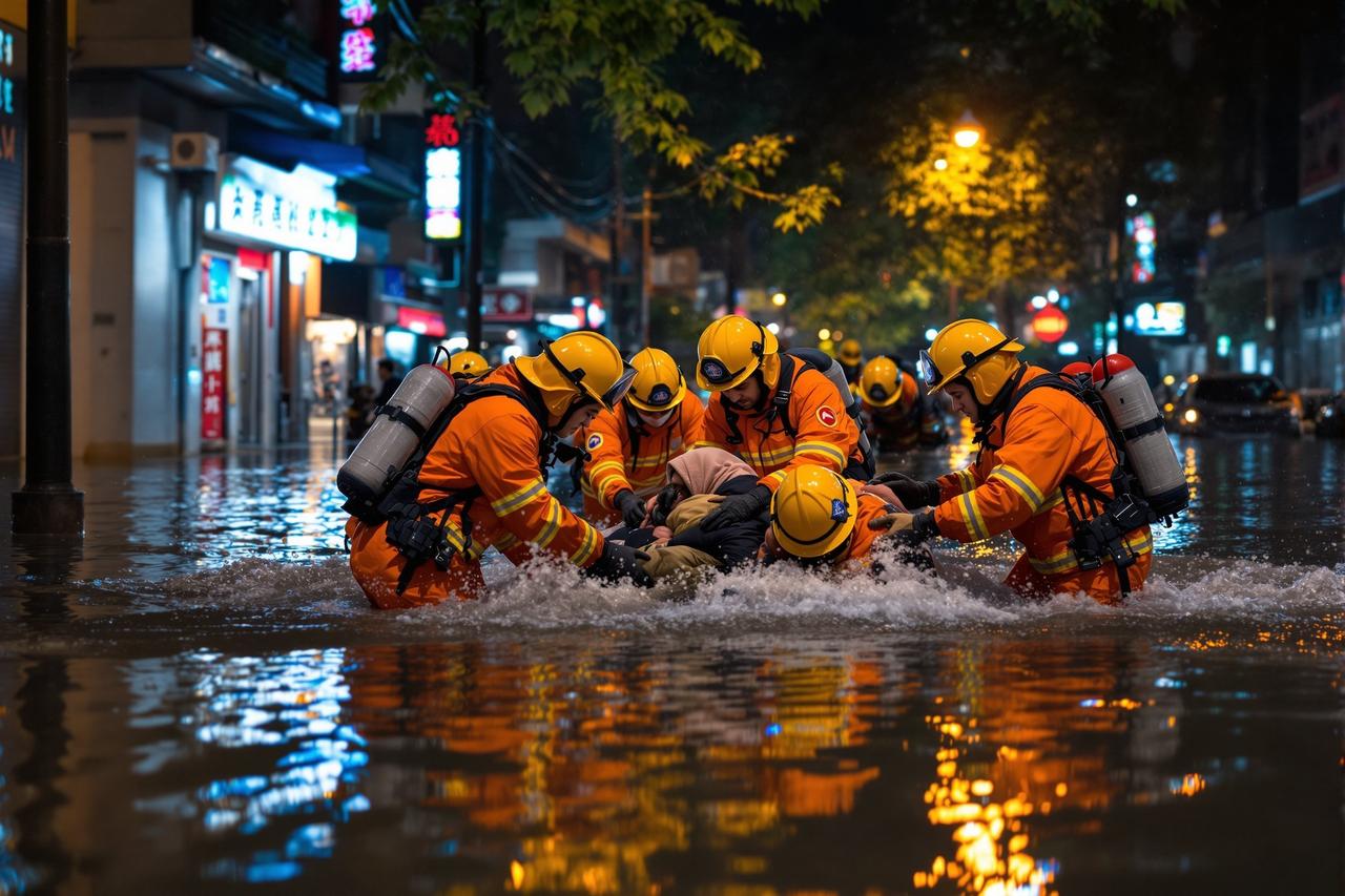 吃瓜大全社会聚焦：暴雨内涝救援人员连夜转移被困群众感人画面